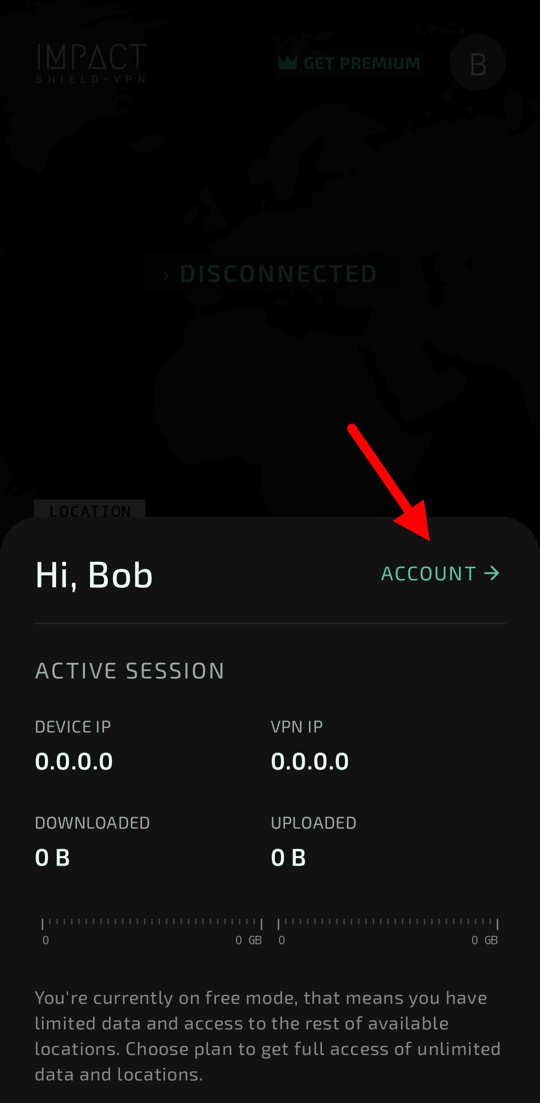Open account page